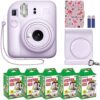 Fujifilm Instax Mini 12 Instant Camera + MiniMate Accessory Bundle & Compatible Custom Case + Fuji Instax Film Value Pack (50 Sheets) Flamingo Designer Photo Album (Lilac Purple) - Image 2