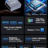 GMKtec Mini PC Intel i7-13620H (Up to 4.9GHz) Windows 11 Pro 32GB DDR5+2TB PCIe4.0 SSD i225V Dual NIC Mini Desktop Computers/USB-C/USB4.0 K7 Plus Blue - Image 4