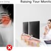 Dual Monitor Stand Riser,Rainbow Cloud Desktop Computer Stand for 2 Monitors,Adjustable Length and Angle Multifunctional Desktop Organizer Stand for Laptop, PC, Computer, Printer,Pink - Image 5